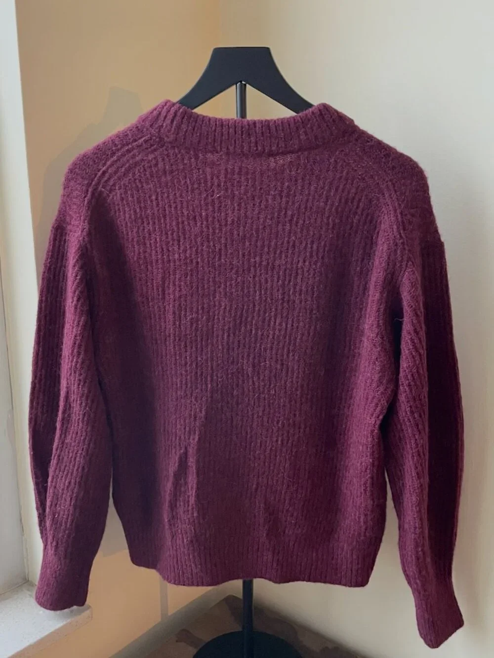 NWT Everlane The Cocoon Crew in Alpaca Burgundy Size XS - Picture 6 of 6